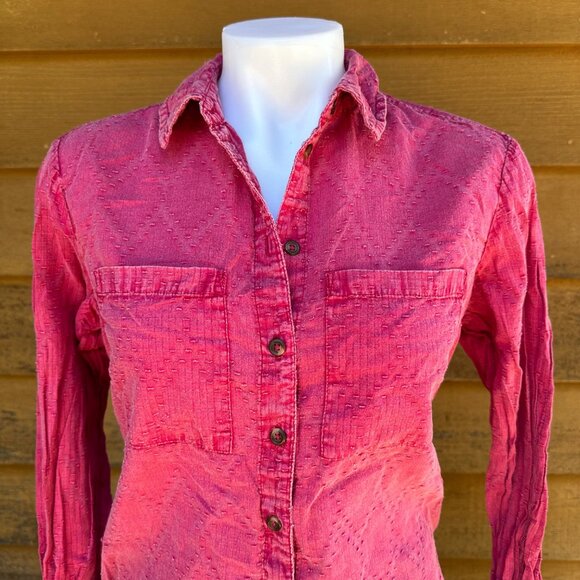 Maeve The Cate Classic Pink Button Down Open Back Long Sleeve Shirt Size XS - Picture 5 of 8